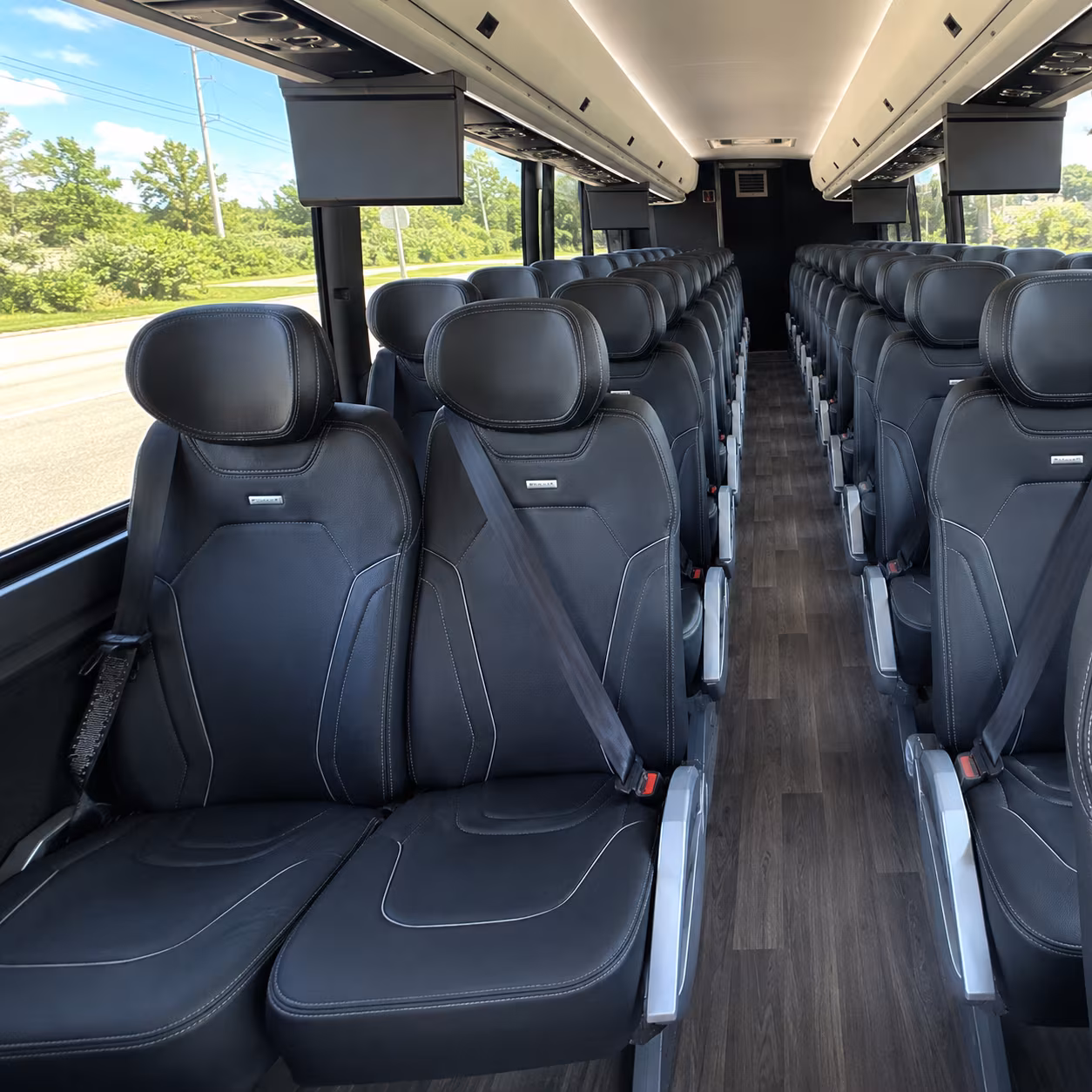 arvada 47 passenger charter bus inside