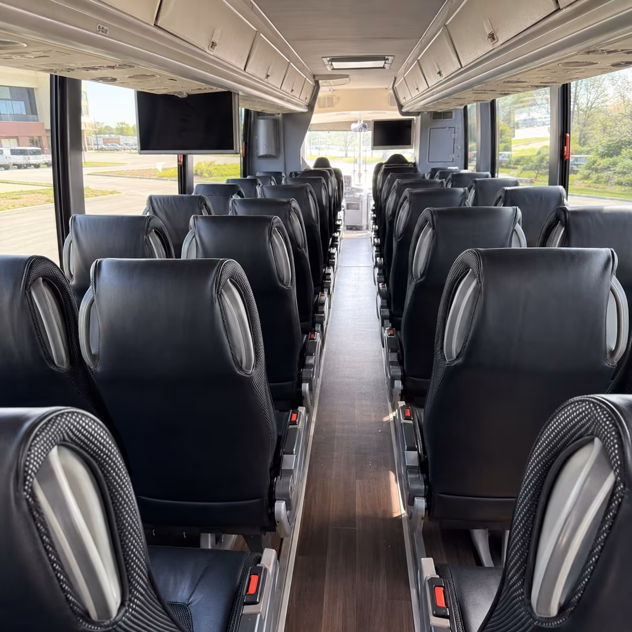 arvada 56 passenger charter bus inside